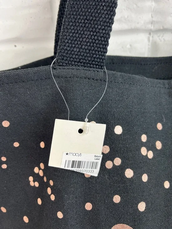 RADLEY LONDON CANVAS ZIPPER TOP TOTE BLACK WITH ROSE GOLD “SHINE” AND DOG NWT - Picture 3 of 14